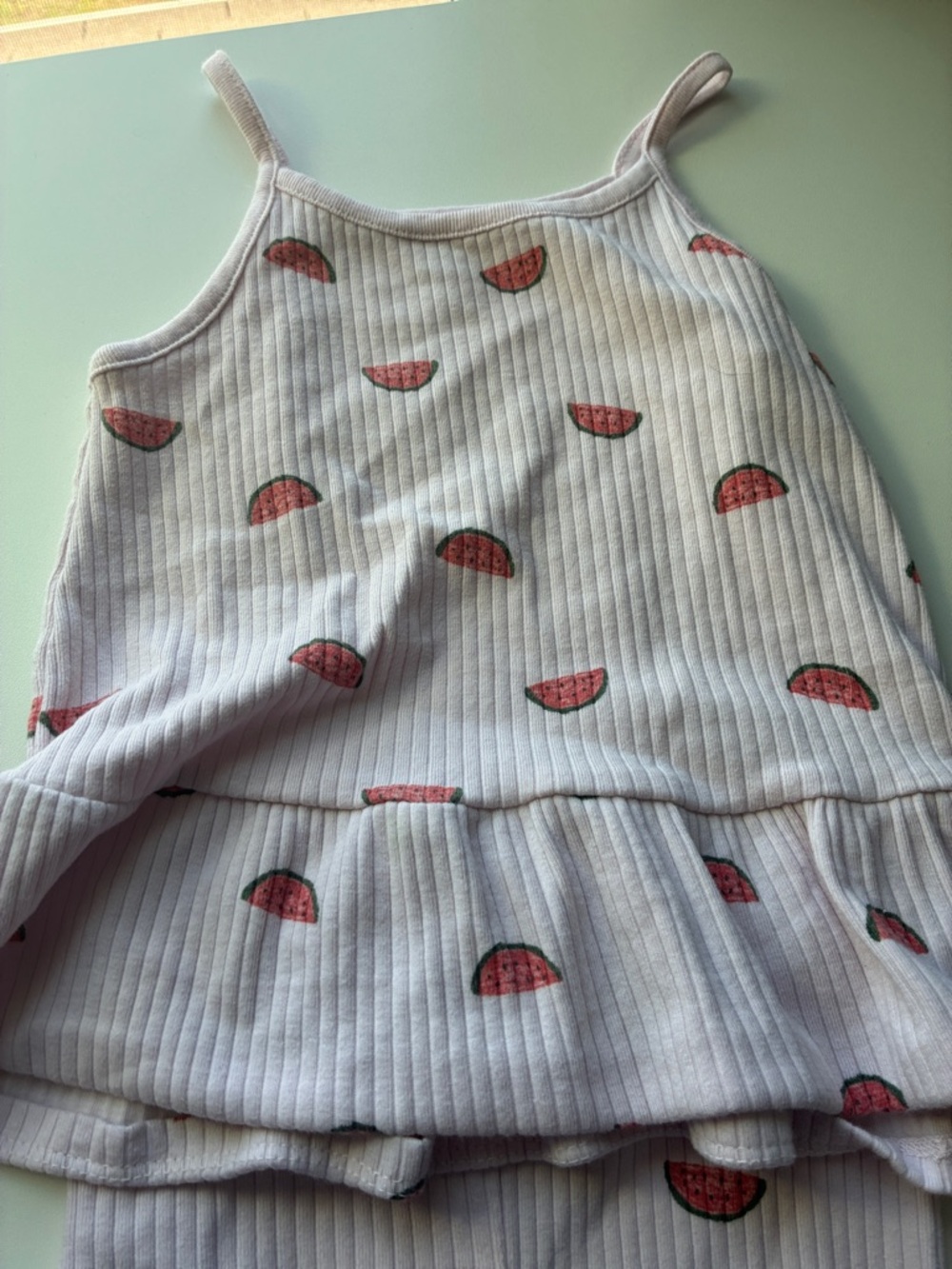 Carter's Cream Ribbed Tank with Pale Pink Trim - Picture 4 of 5